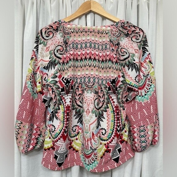 Anthropologie Olive Hill Boho Geometric Multi Pattern Top Size Small - Picture 10 of 16